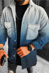 Men's Gradient Casual Shirt Jacket